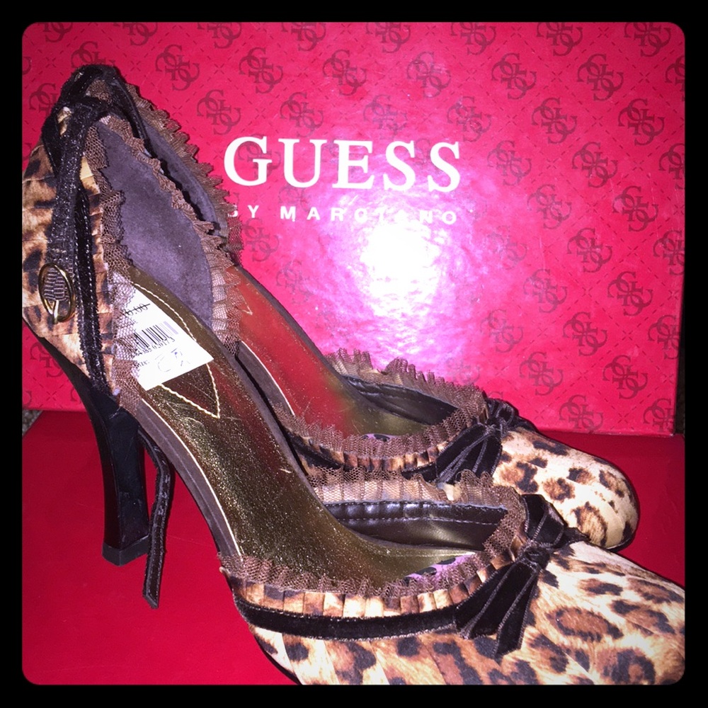 Guess leopard print heels